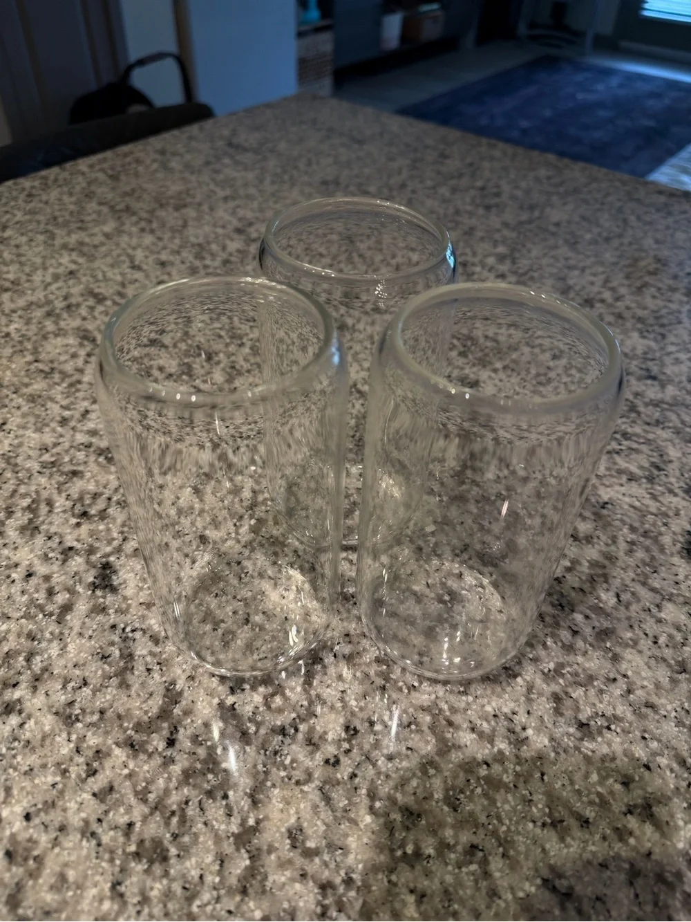 Clear Double-Wall Glass Tumblers - Set of 3